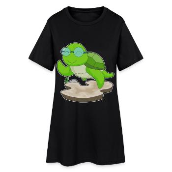 Lunettes de tortue - Robe T-shirt Femme - noir - Devant