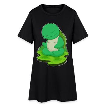 Tortue Yoga Fitness Méditation - Robe T-shirt Femme - noir - Devant