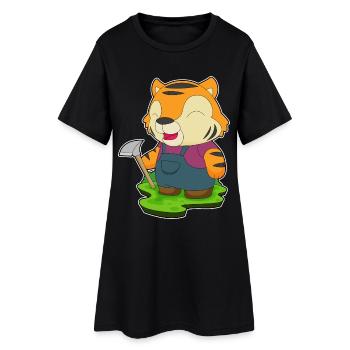 Mineur de tigre Exploitation minière à la pioche - Robe T-shirt Femme - noir - Devant