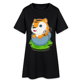 Tiger Mug - Women’s T-Shirt Dress - black - Front