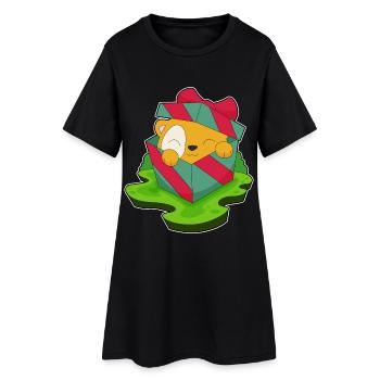 Forfait de Noël hamster - Robe T-shirt Femme - noir - Devant