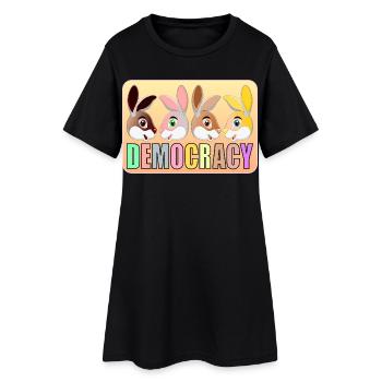 DÉMOCRATIE POUR ENFANTS - LAPINS - Robe T-shirt Femme - noir - Devant