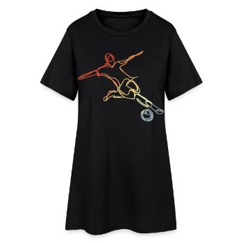 Look vintage de joueur de football - Robe T-shirt Femme - noir - Devant