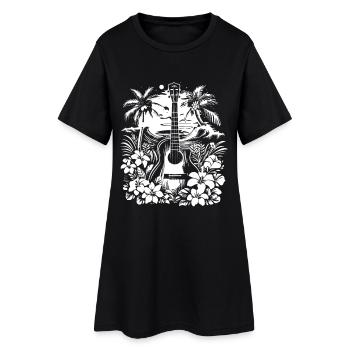 Croquis de guitare - Robe T-shirt Femme - noir - Devant