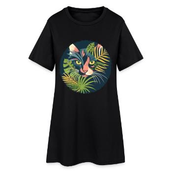 Illustration d’un chat - Robe T-shirt Femme - noir - Devant