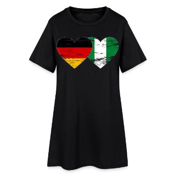 Allemagne Nigeria drapeau coeur utilisé - Robe T-shirt Femme - noir - Devant