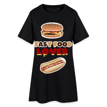 Motif de l’amoureux de la restauration rapide - Robe T-shirt Femme - noir - Devant