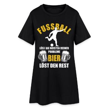 Fußball löst die meisten meiner Probleme Bier - Frauen T-Shirt-Kleid - Schwarz - Vorne