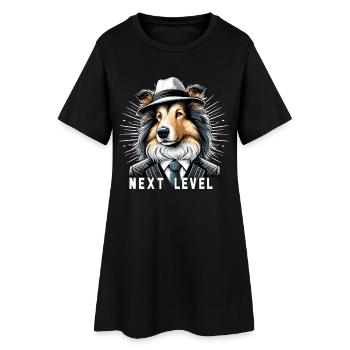 Collie Anzug schick Hund Hut Geschenk - Frauen T-Shirt-Kleid - Schwarz - Vorne