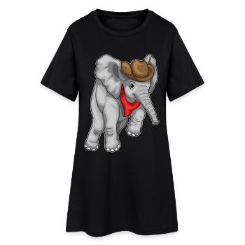 Chapeau de Cowboy éléphant Cowboy - Robe T-shirt Femme - noir - Devant