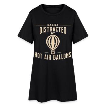 Humour de montgolfière en disant des aéronautes - Robe T-shirt Femme - noir - Devant