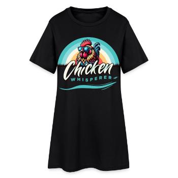 Chicken Whisperer Chicken Fan Stylized - Women’s T-Shirt Dress - black - Front