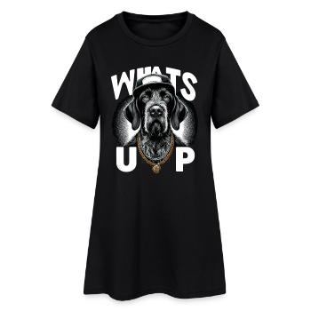 Pointeur allemand à poil dur Gangster Quoi de neuf chien - Robe T-shirt Femme - noir - Devant