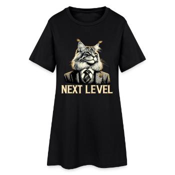 Maine Coon Katze Next Level Anzug Erfolg Geschenk - Frauen T-Shirt-Kleid - Schwarz - Vorne