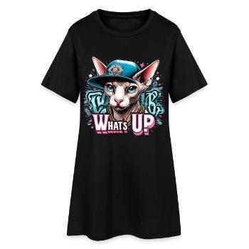 Sphynx Cat Cool What’s Up Hip Hop Cadeau - Robe T-shirt Femme - noir - Devant