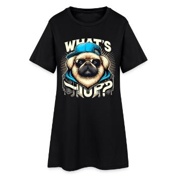 Cadeau pékinois What’s Up Lion Dog Dog - Robe T-shirt Femme - noir - Devant