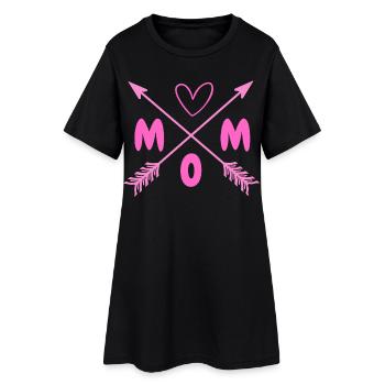 MOM Cœur Flèches Croisées - Robe T-shirt Femme - noir - Devant