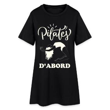 Fitness yoga pilates - Robe T-shirt Femme - noir - Devant