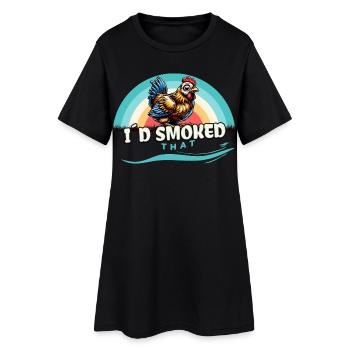 J’avais fumé ce drôle de dicton de poulet grillé au barbecue - Robe T-shirt Femme - noir - Devant