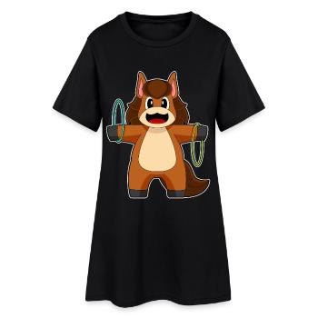 Gymnastique d’entraînement par cerceau pour chevaux - Robe T-shirt Femme - noir - Devant