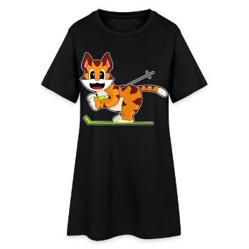 Tiger Skier Ski Sports d’hiver - Robe T-shirt Femme - noir - Devant