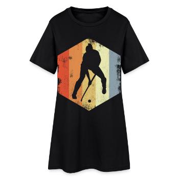 Joueur de hockey sur gazon rétro - Robe T-shirt Femme - noir - Devant