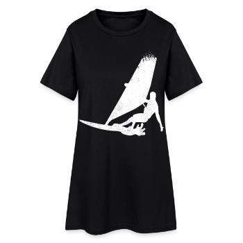 Croquis amusant de planche à voile - Robe T-shirt Femme - noir - Devant