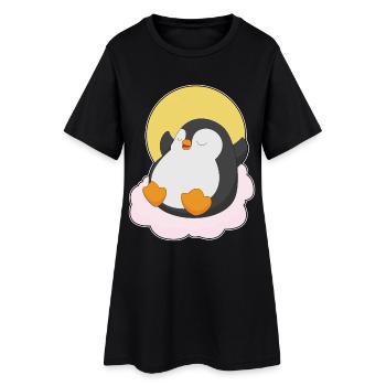 Nuages de pingouins - Robe T-shirt Femme - noir - Devant