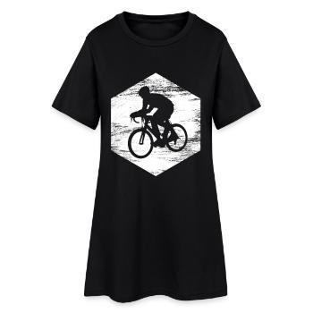 Dessin cycliste - Robe T-shirt Femme - noir - Devant