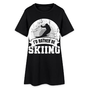 Drôle de dicton de skieur - Robe T-shirt Femme - noir - Devant