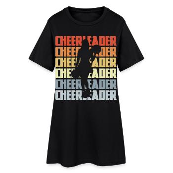 Pom-pom girl vintage - Robe T-shirt Femme - noir - Devant