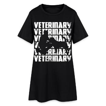 Lustiger Veterinär - Frauen T-Shirt-Kleid - Schwarz - Vorne