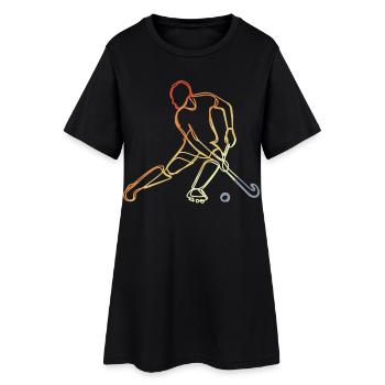Vintage Field Hockey Sketch - Women’s T-Shirt Dress - black - Front