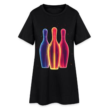 90s Bowling - Women’s T-Shirt Dress - black - Front