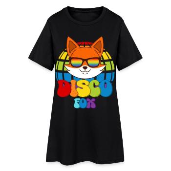 Disco Fox Disco Ball Fox Sunglasses Discofox - Women’s T-Shirt Dress - black - Front