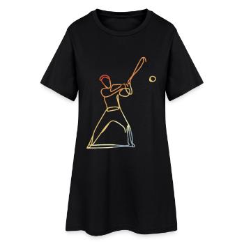 Vintage Baseball Player - Women’s T-Shirt Dress - black - Front