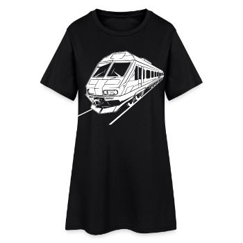Dessin de train - Robe T-shirt Femme - noir - Devant
