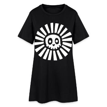 White Sunny Skull - Women’s T-Shirt Dress - black - Front