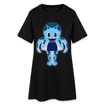 Été de nage dans le ring de natation de la pieuvre - Robe T-shirt Femme - noir - Devant