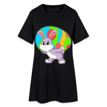 Oeuf de Pâques de Pâques de lapin - Robe T-shirt Femme - noir - Devant