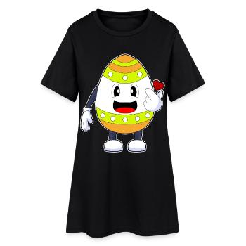Ostern Osterei - Frauen T-Shirt-Kleid - Schwarz - Vorne