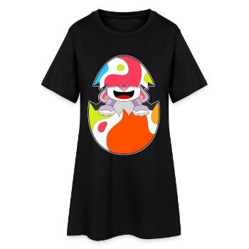 Oeuf de Pâques de Pâques de lapin - Robe T-shirt Femme - noir - Devant