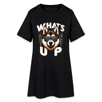 Laika What’s Up Gangsta Dog Gift - Robe T-shirt Femme - noir - Devant