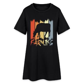Milchbauer - Frauen T-Shirt-Kleid - Schwarz - Vorne