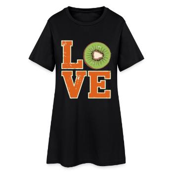 Kiwi Love Kiwi Fruit Groseille à maquereau chinoise - Robe T-shirt Femme - noir - Devant