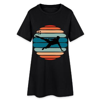 Soccer Goalkeeper Silhouette Retro - Women’s T-Shirt Dress - black - Front