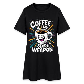 Funny Coffee Mug Saying - Women’s T-Shirt Dress - black - Front