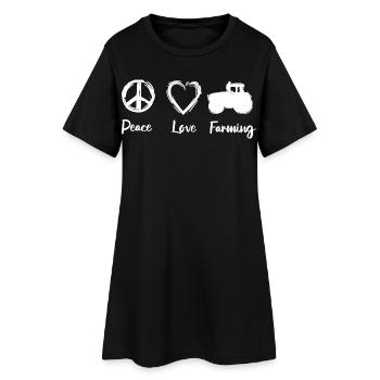 Paix Amour Agriculture - Robe T-shirt Femme - noir - Devant