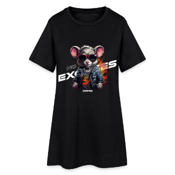 No Excuses - Frauen T-Shirt-Kleid - Schwarz - Vorne