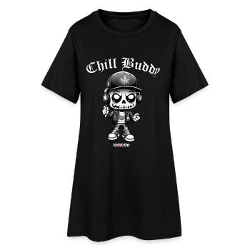 Chill Buddy - Frauen T-Shirt-Kleid - Schwarz - Vorne